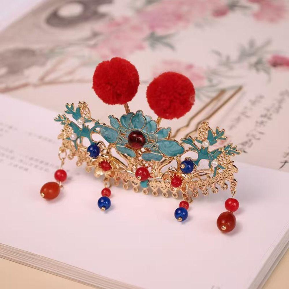 Chinese Style Ancient Hair Stick Pearl New Year Headdress Antique Hair Fork  Jewelry