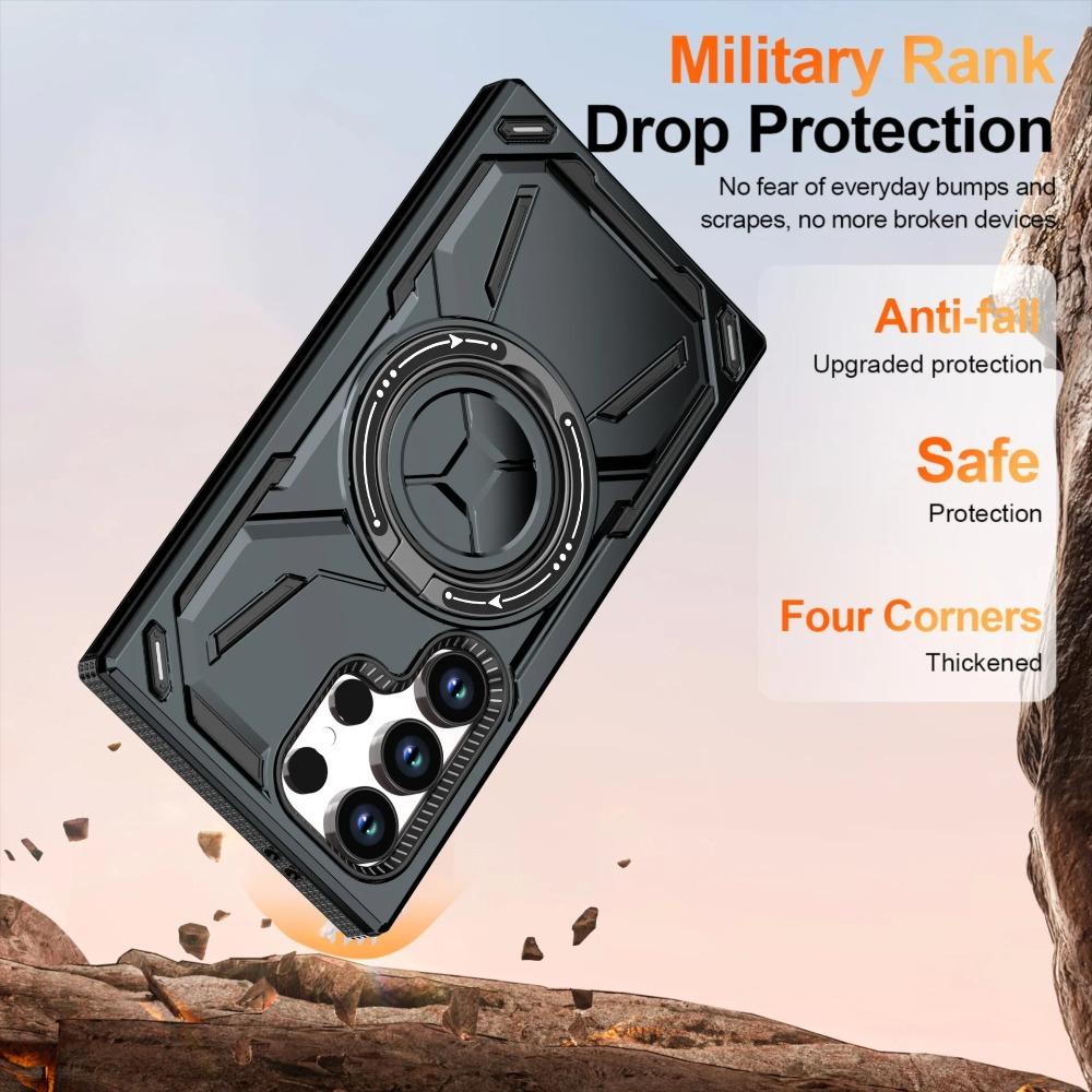 360° Rotating Magnetic Bracket Armor Case for Samsung S26 Ultra S22 S23 S24 S25 Ultra Plus S25 FE A15 A36 A56 Shockproof Cover