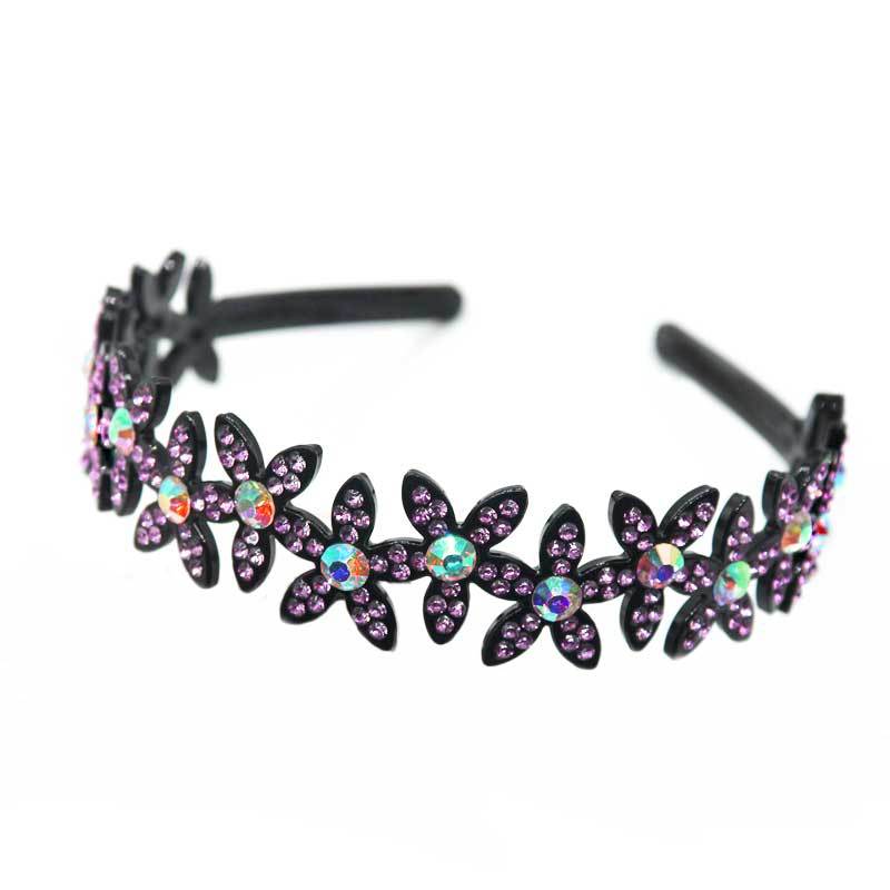 Korean Style New Hair Band Braided Hair Pressing Diamond Net Celebrity Hair Band Non-slip Headdress Wash Face Plastic Headband Broken Hair Clip