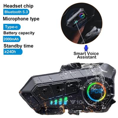 Bluetooth 5.3 Helm Headset Draadloos handsfree bellen Telefoonkit Motorfiets Waterdichte oortelefoon MP3-muziekspeler Luidspreker voor Moto