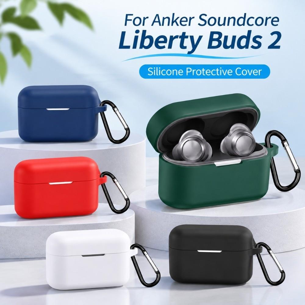 with Carabiner Earphone Cover Headphone Protective Case for Anker Soundcore Liberty Buds 2