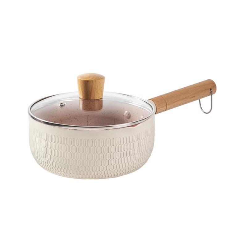 Changbaosen Ivory White Hammered Milk Pot with Lid