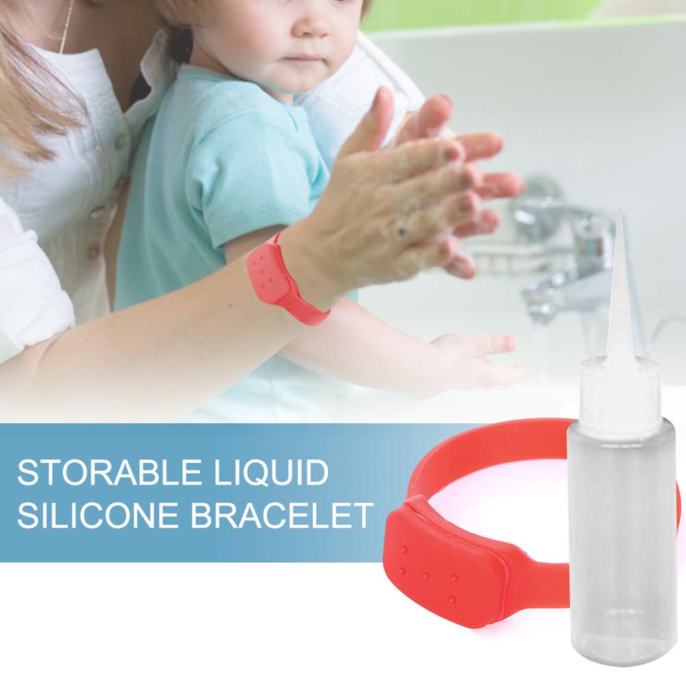 Portable Adults Kids Liquid Wristband Hand Dispenser Hand Wash Gel Storage Wrist Strap for Outdoor Sport Travel