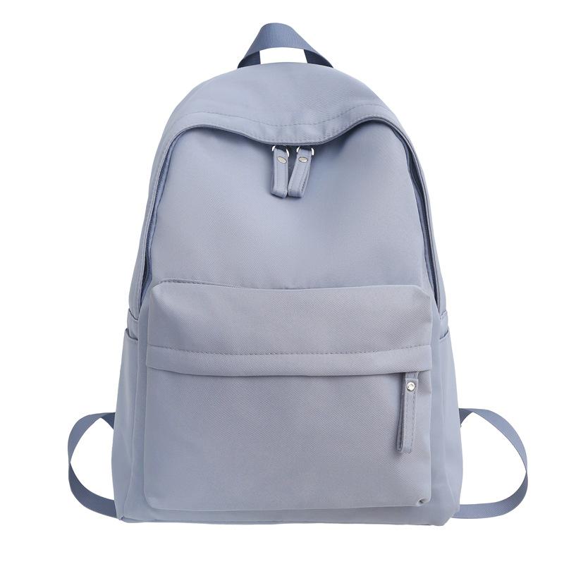 Large Capacity Simple Solid Color Backpack for Junior & High School Girls - New Korean Style, Versatile for College Students
