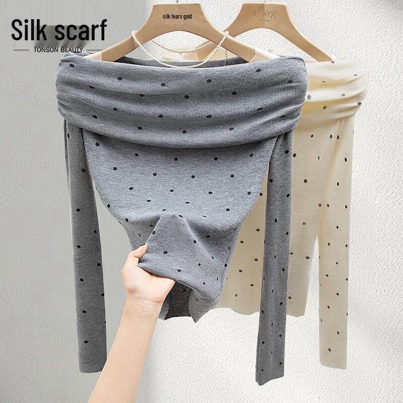 

Women s Off-Shoulder Polka Dot Knit Top XL