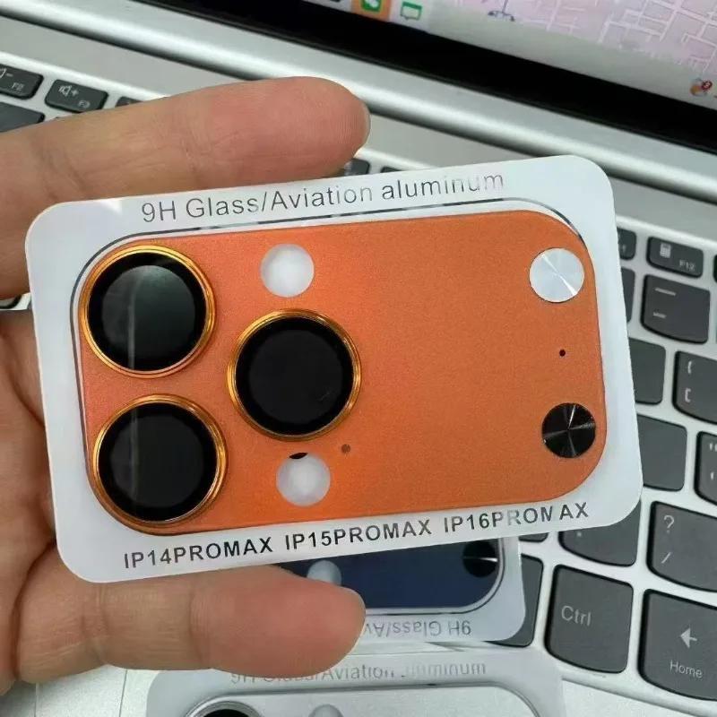 9H Tempered Glass Camera Protector Seconds Change for IPhone 14 15 16 Pro Max To 17 Pro Max Anti Scratch Camera Lens Cover Cap