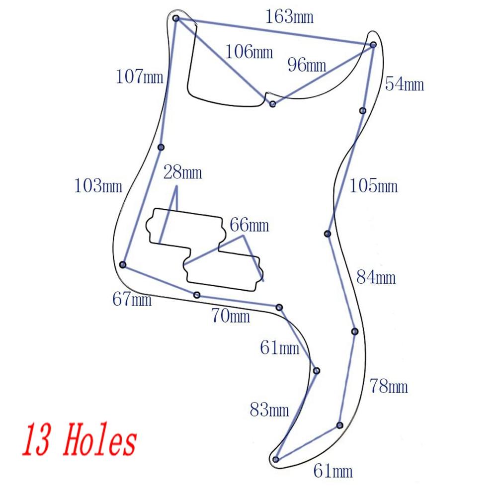1 Pezzo Battipenna per Chitarra Elettrica in Metallo Piastra Anti-graffio per Precision Bass Pb Parte di Ricambio per Chitarra Bassa 13 Fori