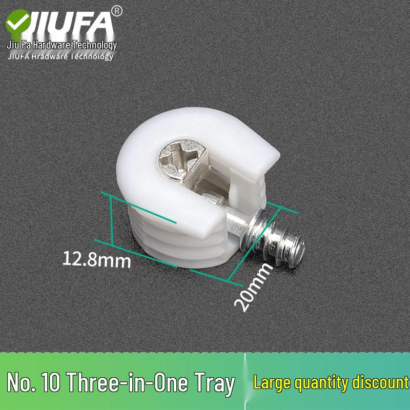 Minimalist Gunmetal Gray 3-in-1 Shelf Bracket & 12mm Cabinet Connector