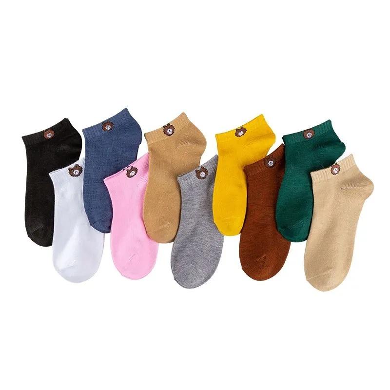 10 perechi de șosete de iarnă pentru femei, ursuleț, respirabili, menține căldura, șosete antiderapante