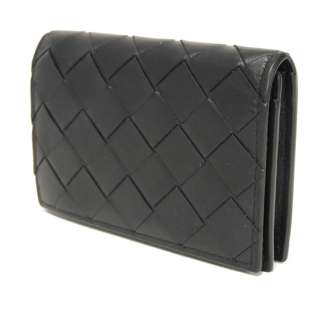 Used 11897 Business Card Holder 605720 VCPQ3 8803 7946 Pass Case RFID IC Chip Maxi Intrecciato Black Men's from Japan