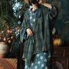 Johnature Camicie Vintage da Donna Top Primavera Stile Cinese Stampa Floreale Cintura Camicette Scollo a V Patchwork Camicie