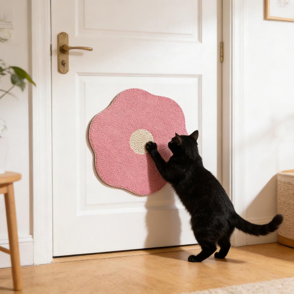 New Flower Scratching Pad , Wall-Mount Flower Scratching Pads, Furniture From Claws, Space-Saving Scratching & Home Decor