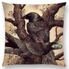 Dark Augury Bird Sofa Pillow Case Three Eyes Raven Steampunk Hummingbird Night Princess Lion Owl Cushion Cover