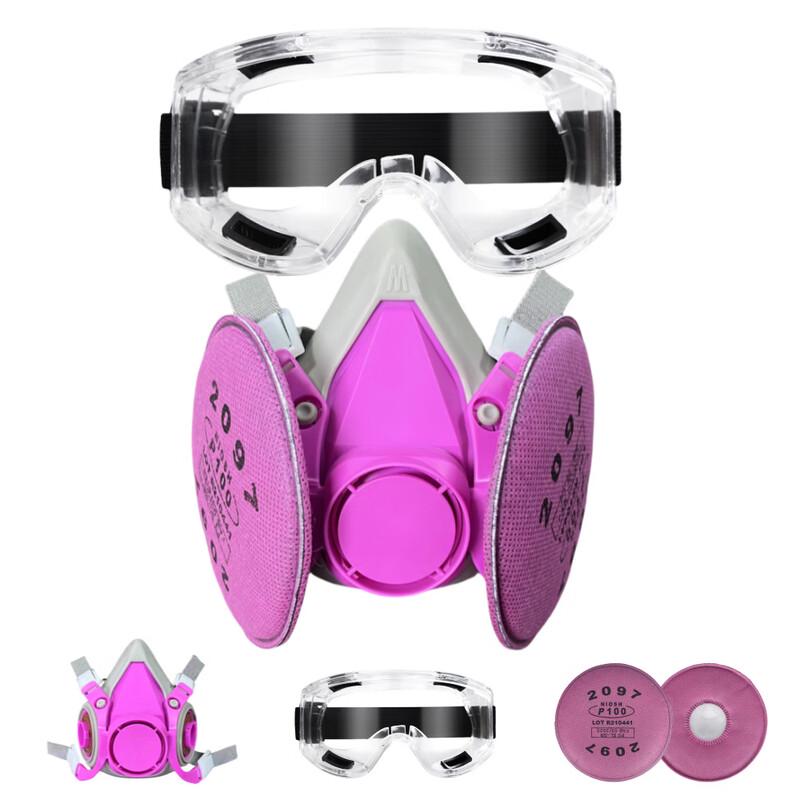 DAXTE Half-Face Dust Mask with Goggles