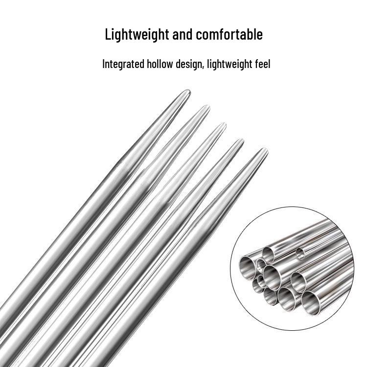15cm Short Stainless Steel Knitting Needles Set - Straight Sweater Needles for Handmade DIY Dolls