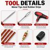 132Pcs Car Motorcycle Tire Repair Kit Puncture Plug Tools Tyre Puncture Emergency for Tire Strips Stirring Glue Repair Tool Kit Tire Chucks 1