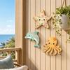 3 Pièces Art Mural Océan Thème Plage Étoile de Mer en Bois 2D