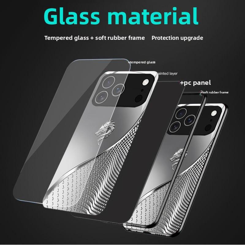 High end luxury business style tempered glass phone case suitable for iPhone 17 16 15 14 13 12 11 Pro Max Plus scratch resistant