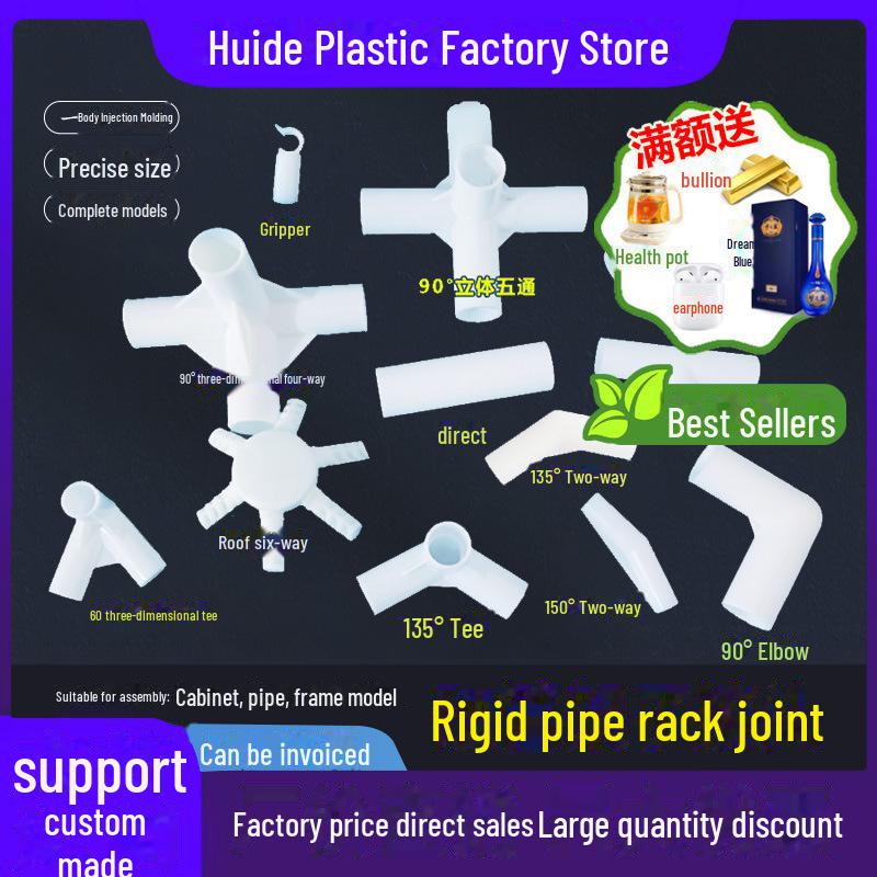 Three-Dimensional Plastic Right Angle Joint Connector for Tent and Studio Accessories