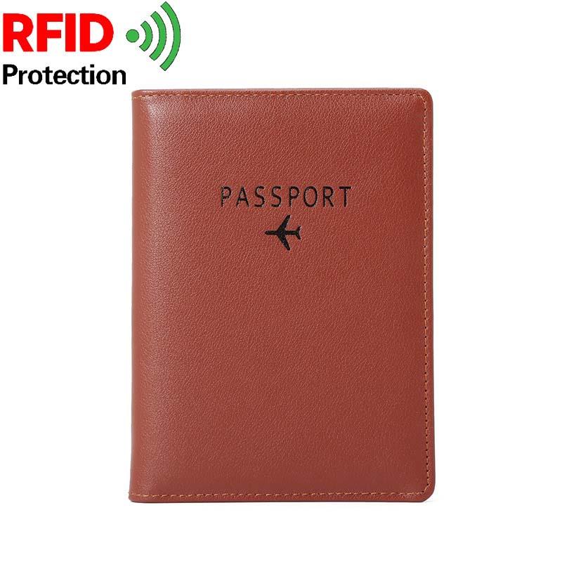 Good Quality Shielding Rfid NFC Passport Wallet Protect Credit Card Holders Multi-function Unisex Leather Travel Passport Covers