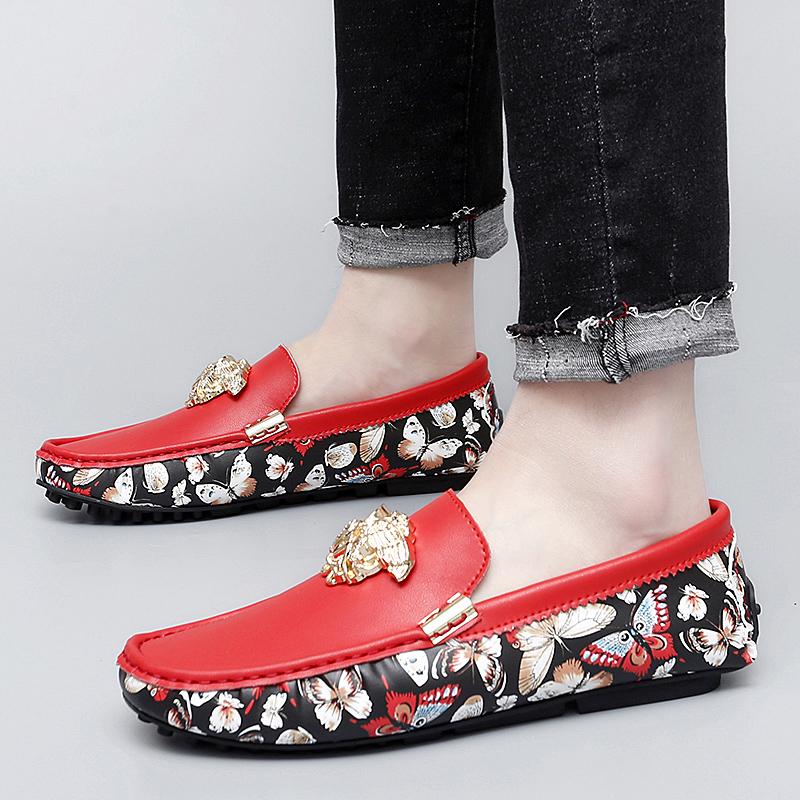 Fashion Designer Mens Genuine Leather Boys Teens Luxury Brand 35~48 Casual Brand Shoes for Men Women Driving Male Moccasin Flats Loafers