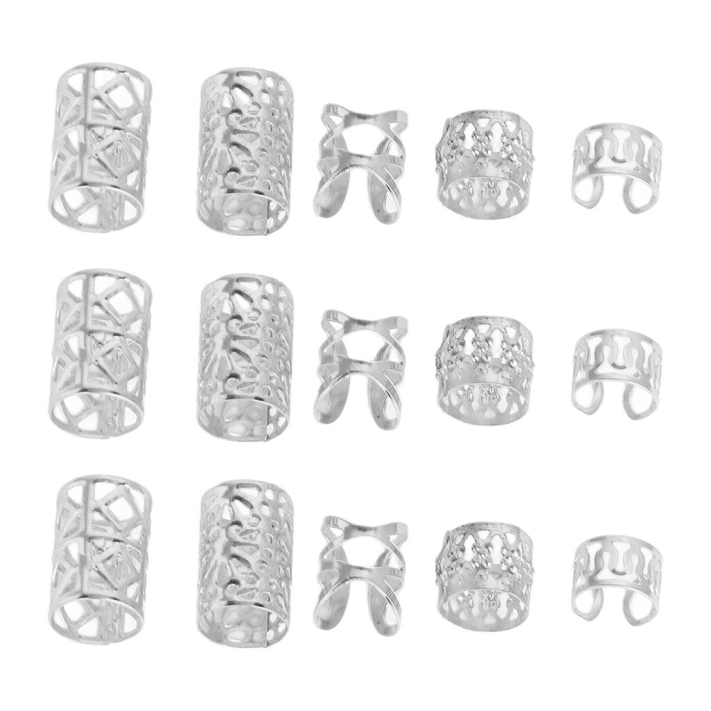 200Pcs Hair Dreadlocks Beads Flexible Alloy Exquisite Fashionable Hair Decorations Rings for Wedding Party