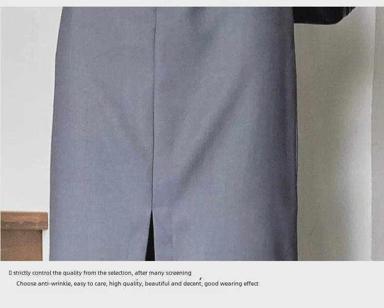 2023 Spring Women's High-Waist A-line Split Midi Skirt - Slimming, Long, Casual Bodycon Skirt