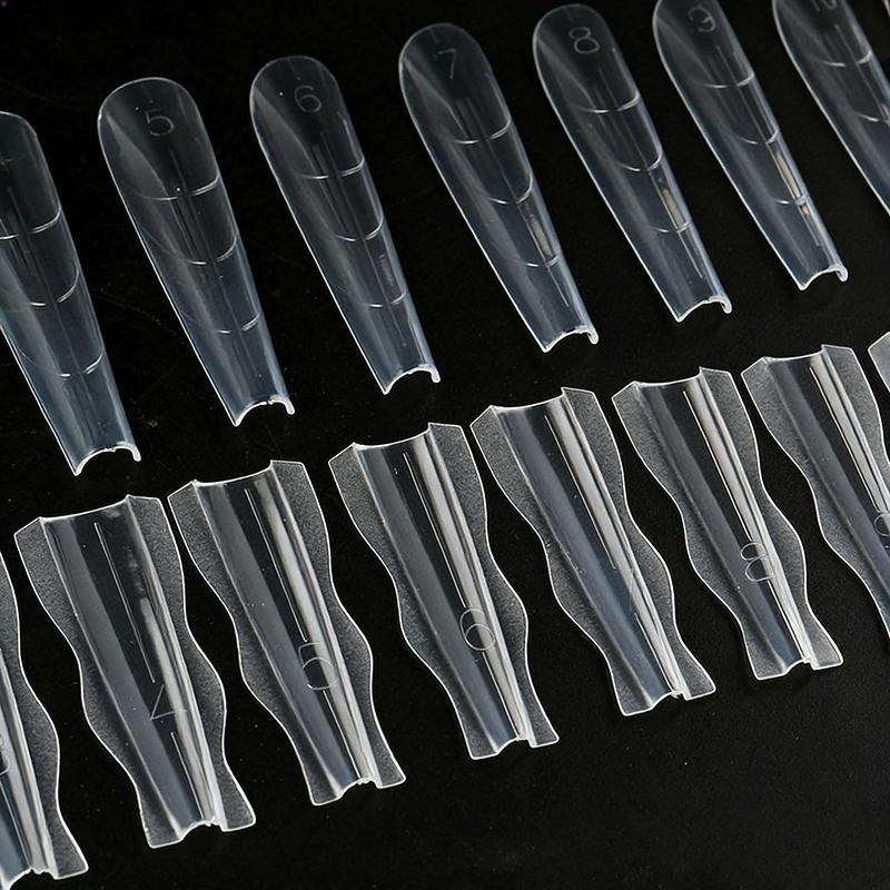 60 Adet Sandviç Tırnak Kalıpları Hızlı Tırnak Uzatma İçin Tırnak Kalıbı Başlangıç Seviyesi Profesyoneller Kadınlar İçin Plastik Tırnak Kalıbı Aletleri
