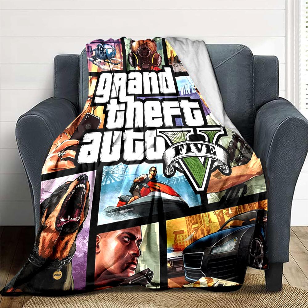 1pc GTA Blanket, Gift, for Men and Women, Soft Blanket, Good for Sofa Bed Couch Travel, Lightweight Flannel Blanket