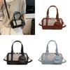 Small Solid Color Color Block Pillow Bag Pu Material Summer Casual Daily Use