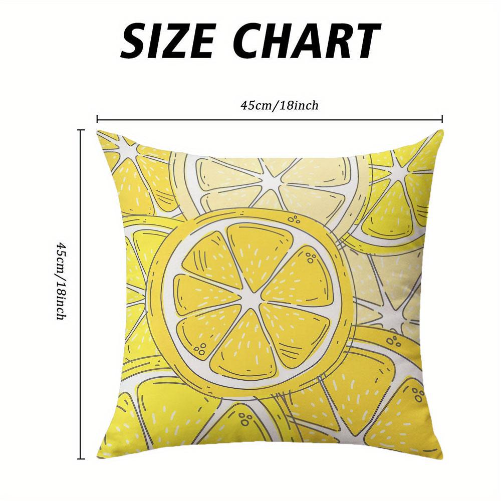 Yellow Lemon Slices square Jacquard Pillow Cover for Sofa Office Waist Cushion Cover Home Decorative Pillowcase