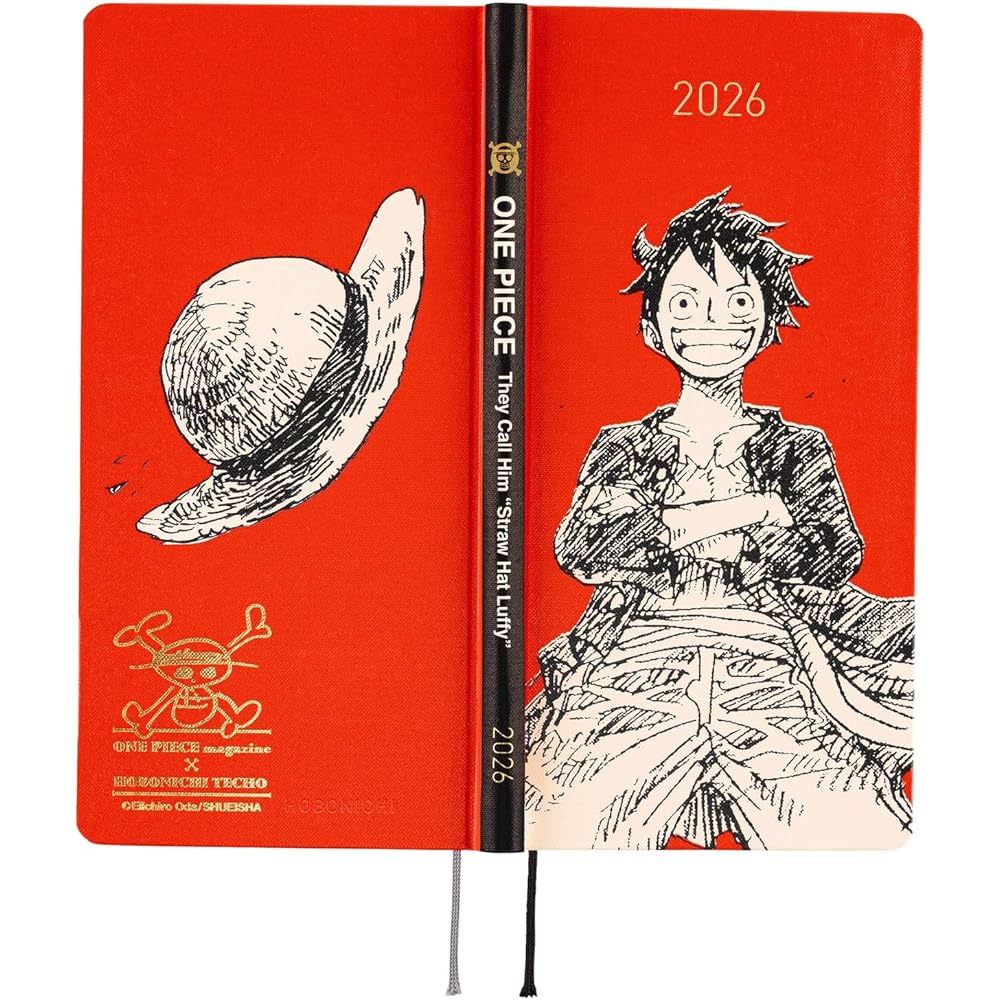 Hobonichi Techo 2026 weeks ONE PIECE magazine/Straw Hat Luffy RED January start Weekly planner Weekly left Slim vertical