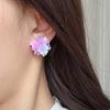 New Exquisite Colorful Flower Round Earrings for Women Romantic Beads Flower Earrings Sweet Fashion Ear Jewelry Accessories