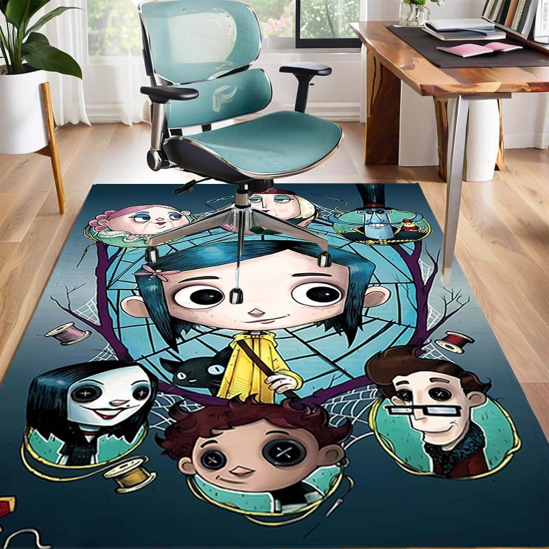 1pc C-Coraline (2) Design Area Rug - Non-Slip, Soft & Cozy Floor Mat for Living Room, Bedroom, Office - Indoor/Outdoor Decorative Carpet