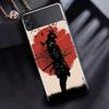 Case For Samsung Galaxy Z Flip 3 4 5G Black Hard PC Phone Housing Z Flip4 Segmented Cover Landscape Ink Painting Japan Samurai