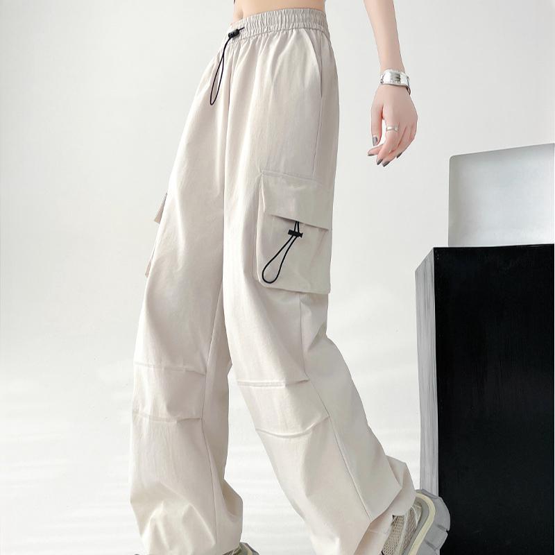 GMXIA Women's Fashion Casual Solid Color Print High Waist Pants & Capris