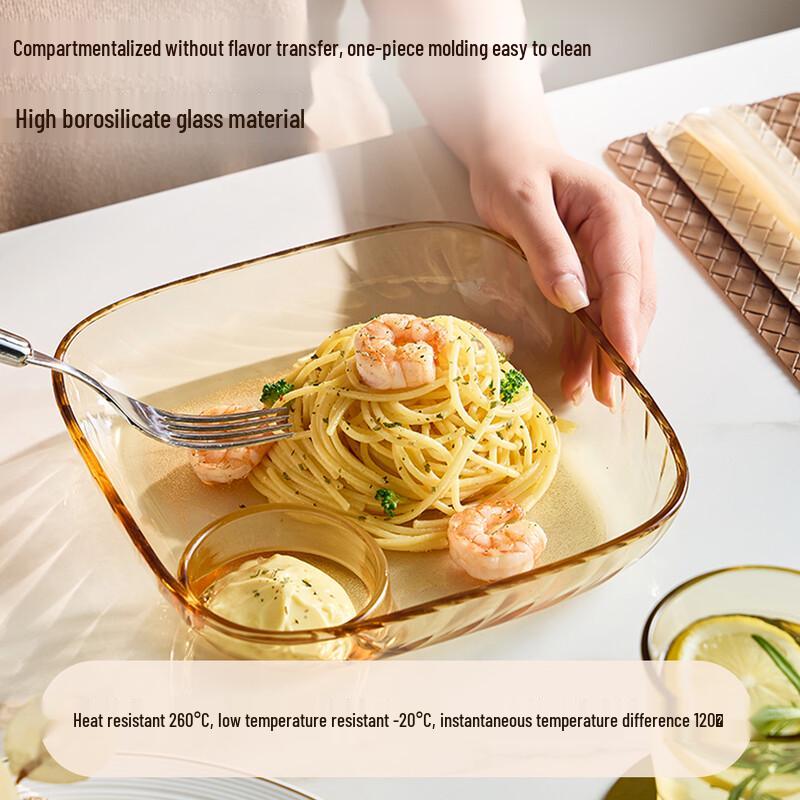 VISIONS Corning Crystal Glass Dumpling Plate