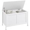 Baú de Armazenamento para Quarto 95 L com Tampa Banco de Armazenamento com Dobradiça de Segurança 80x40x50 cm Branco Marmorizado