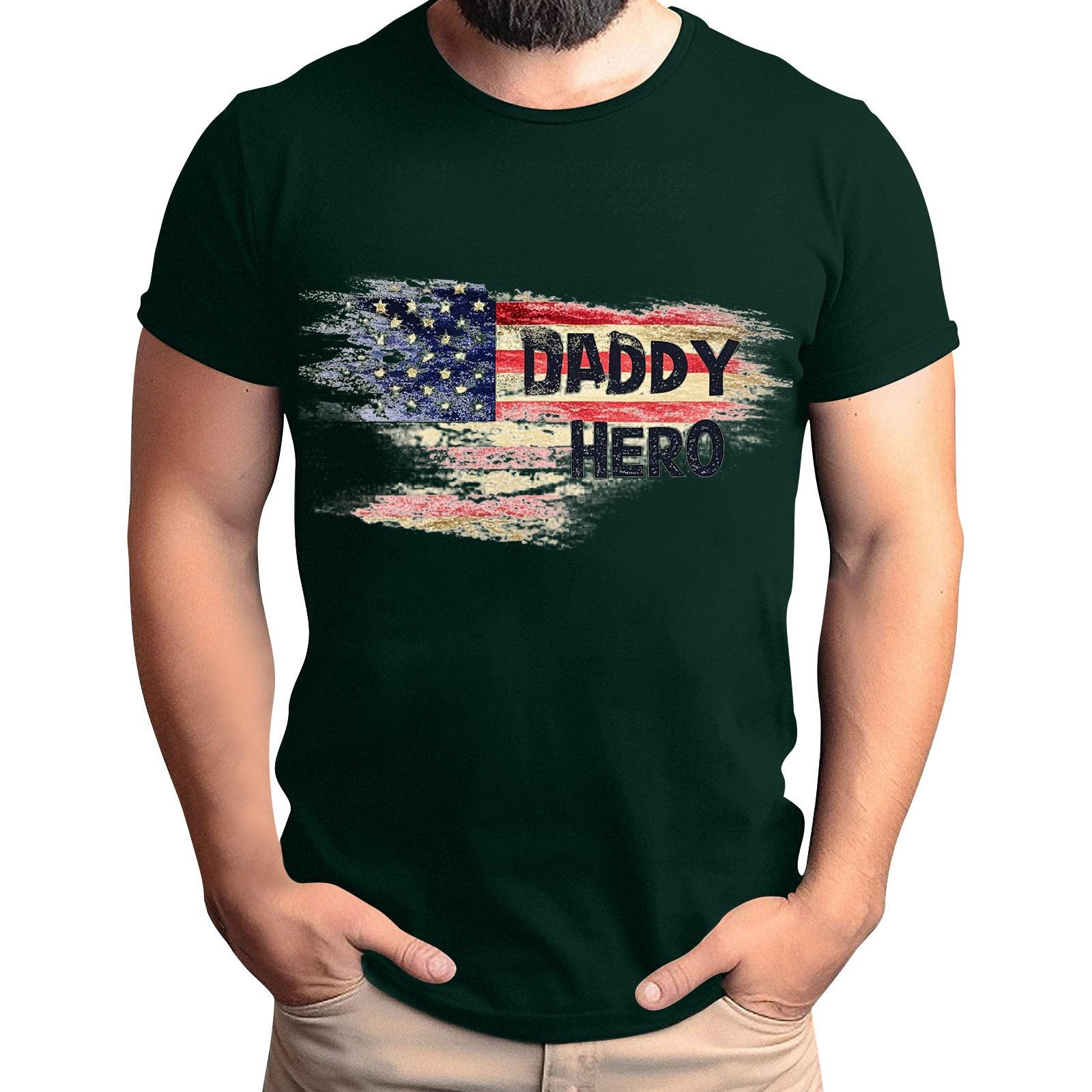 

Мужская футболка с принтом флага ко Дню отца, мужской свободный повседневный топ с коротким рукавом M