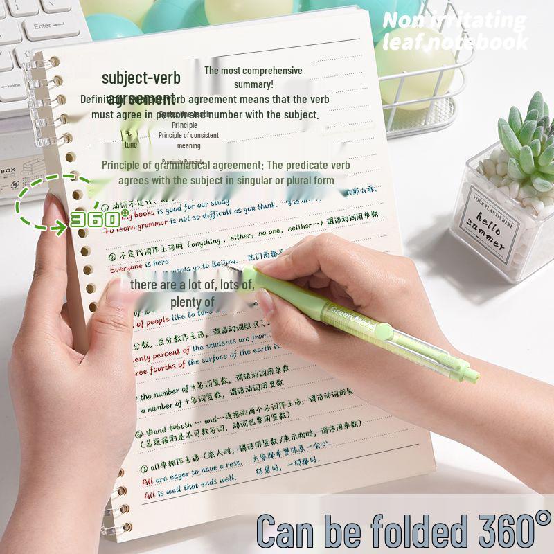 Fresh Color A5 Loose-Leaf Notebook: Horizontal Lines, Removable Pages, Premium Quality, No Hand-Scratching, Ideal for Students.