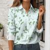 Women's Button Down Prints Shirt Long Sleeve Shirt Business Work Tops Casual With Pockets Jacket