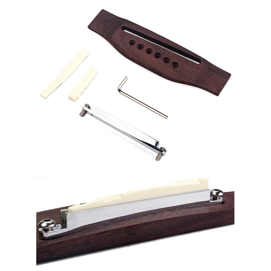 6 String Folk Guitar Bridge Rosewood Acoustic Guitar Bridge Saddles Nut Pin Guitar Replacement Parts Easy To Install