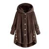 Cozy Women Winter Solid Fluffy Coat Overcoat With Button Jacket And Loose Sweater