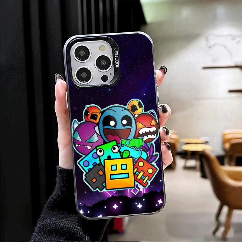 Geometry Dash Game Soft Phone Case for iPhone 15 16 17 Pro Max 17Air 16E 14 Plus 13 12 Mini Shockproof Cover Back Shell