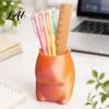 Office Desk Accessory Standing Capybara Pen Holder Cute Animal Organizer for Pens Makeup Gradient Orange Cup Brushes Large Capacity Pencil
