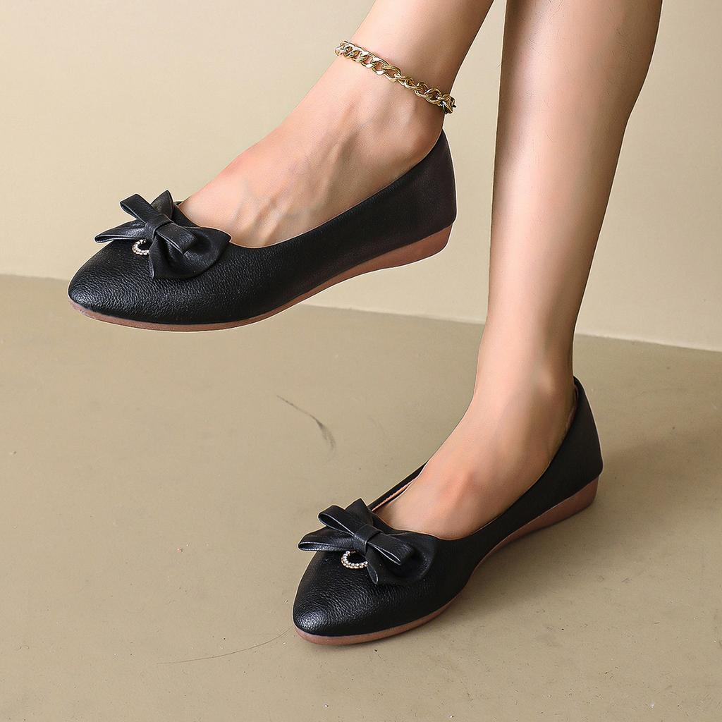 Fashion Women Casual Flats New Bow Elegant Walking Women Shoes Spring Designer Brand Retro Soft Sole Shoes for Women Zapatos De Mujer