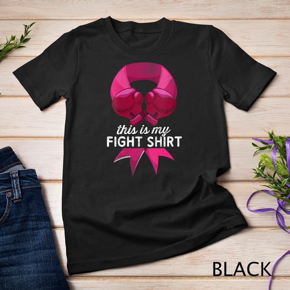 

Womens This Is My Fight Shirt Pink Boxing Glove Breast Cancer Unisex T-shirt S