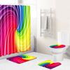 Cool Pattern Shower Curtain Floor Mat Combination Four-Piece Set Bathroom Toilet Carpet Mat Foot Mat
