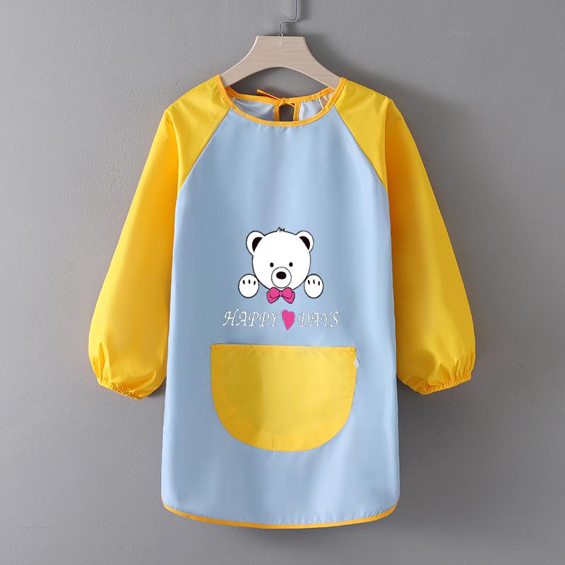 Children's Waterproof Art Smock with Logo - Reversible Apron for Painting and Eating  