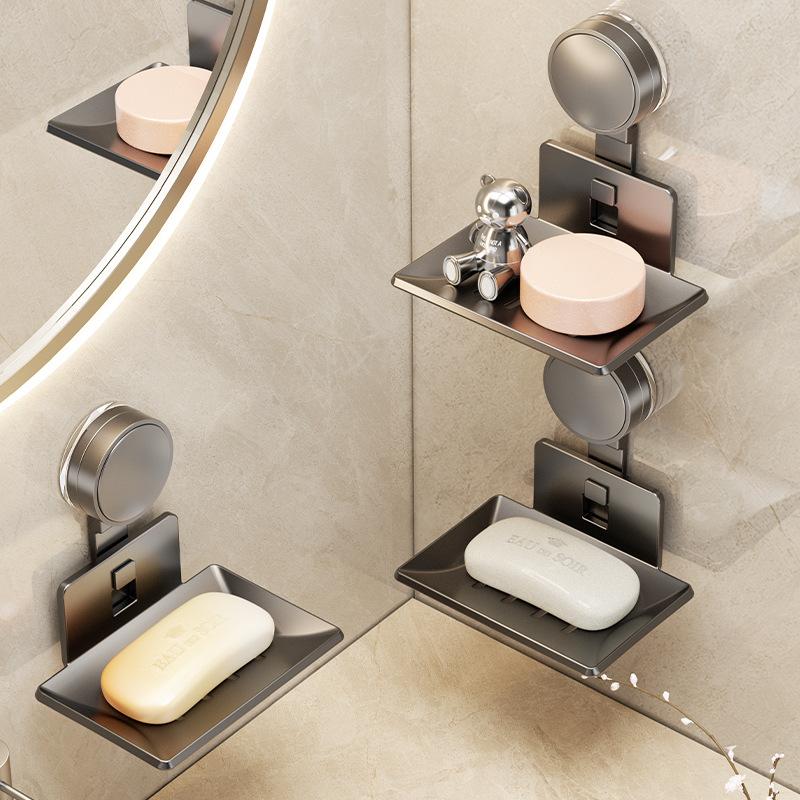 Suction Cup Soap Holder Wall No Need To Drill Suction Bathroom Soap Dish Perforated Household Drain Soap Dish Box